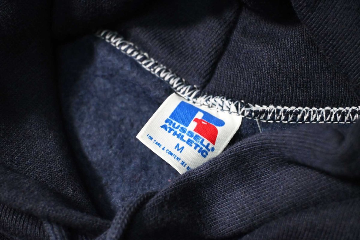 画像4: 80s Deadstock Russell Athletic Blank Sweat Hoodie Navy made in USA (4)