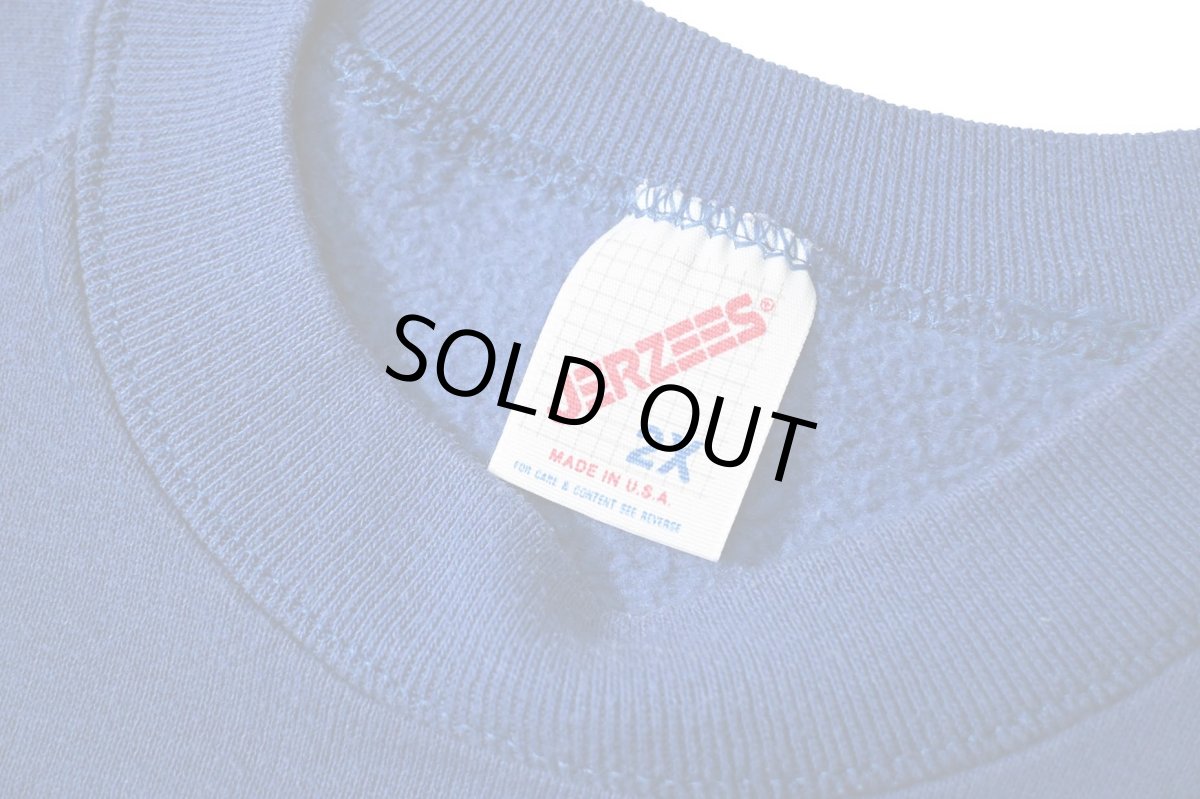 画像4: 80-90s Used Jerzees Raglan Sleeve Blank Sweat Shirt Blue made in USA (4)