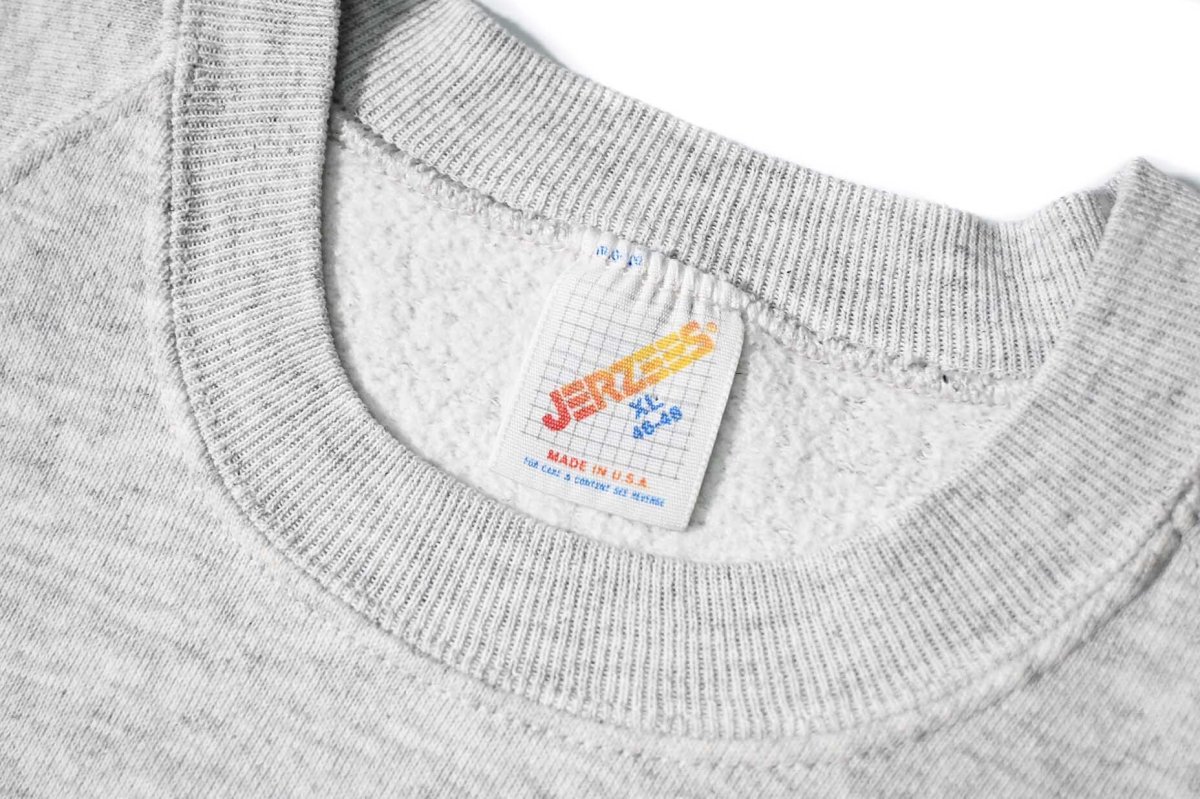 画像4: 80-90s Used Jerzees Raglan Sleeve Blank Sweat Shirt Ash made in USA (4)