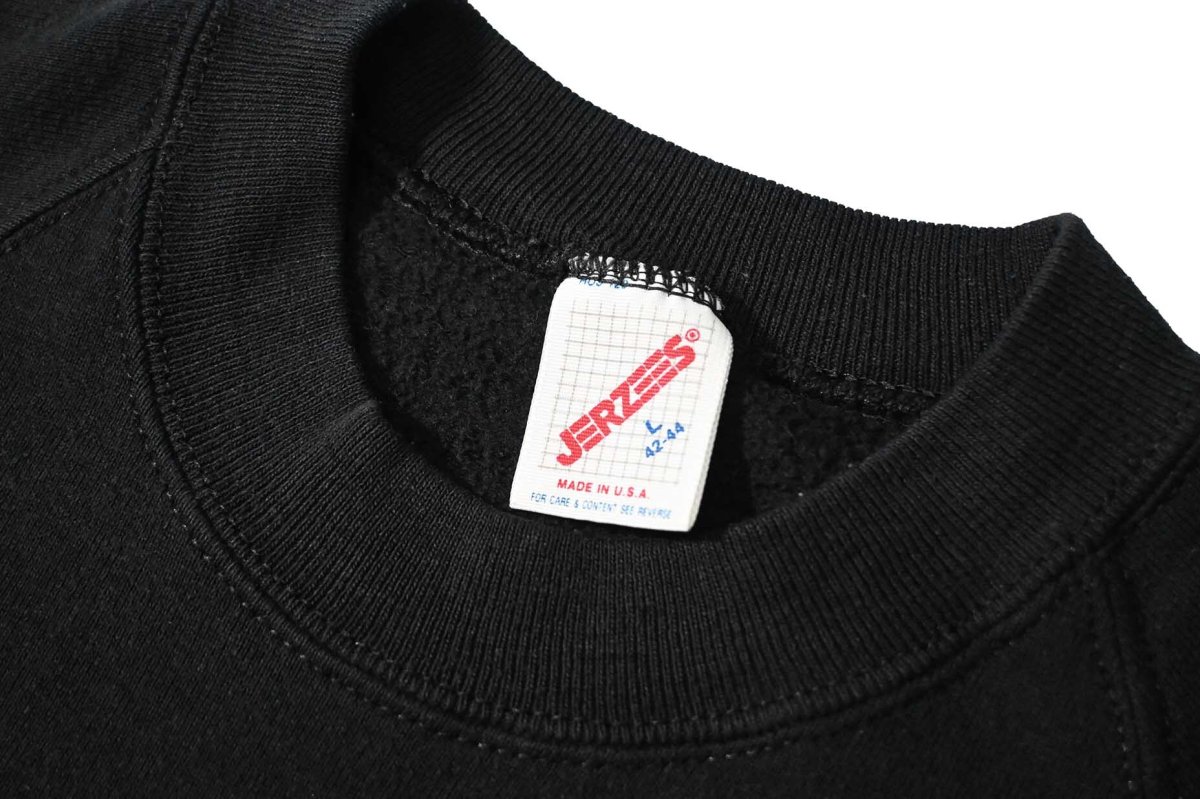 画像4: 80-90s Used Jerzees Raglan Sleeve Blank Sweat Shirt Black made in USA (4)