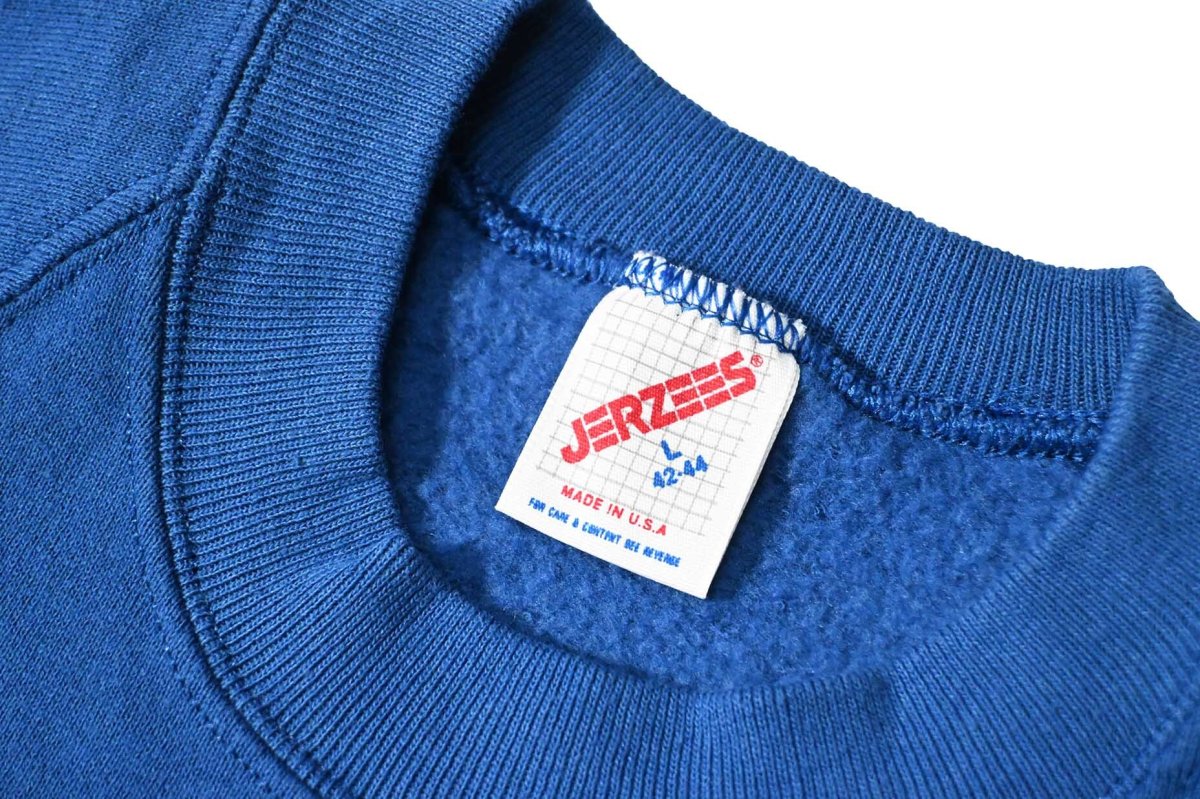 画像4: 80-90s Used Jerzees Raglan Sleeve Blank Sweat Shirt Blue made in USA (4)