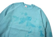 画像2: 80-90s Used Jerzees Raglan Sleeve Blank Sweat Shirt Turquoise made in USA (2)