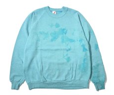画像1: 80-90s Used Jerzees Raglan Sleeve Blank Sweat Shirt Turquoise made in USA (1)