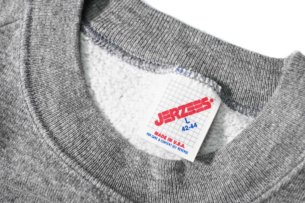画像4: 80-90s Used Jerzees Raglan Sleeve Blank Sweat Shirt Grey made in USA (4)