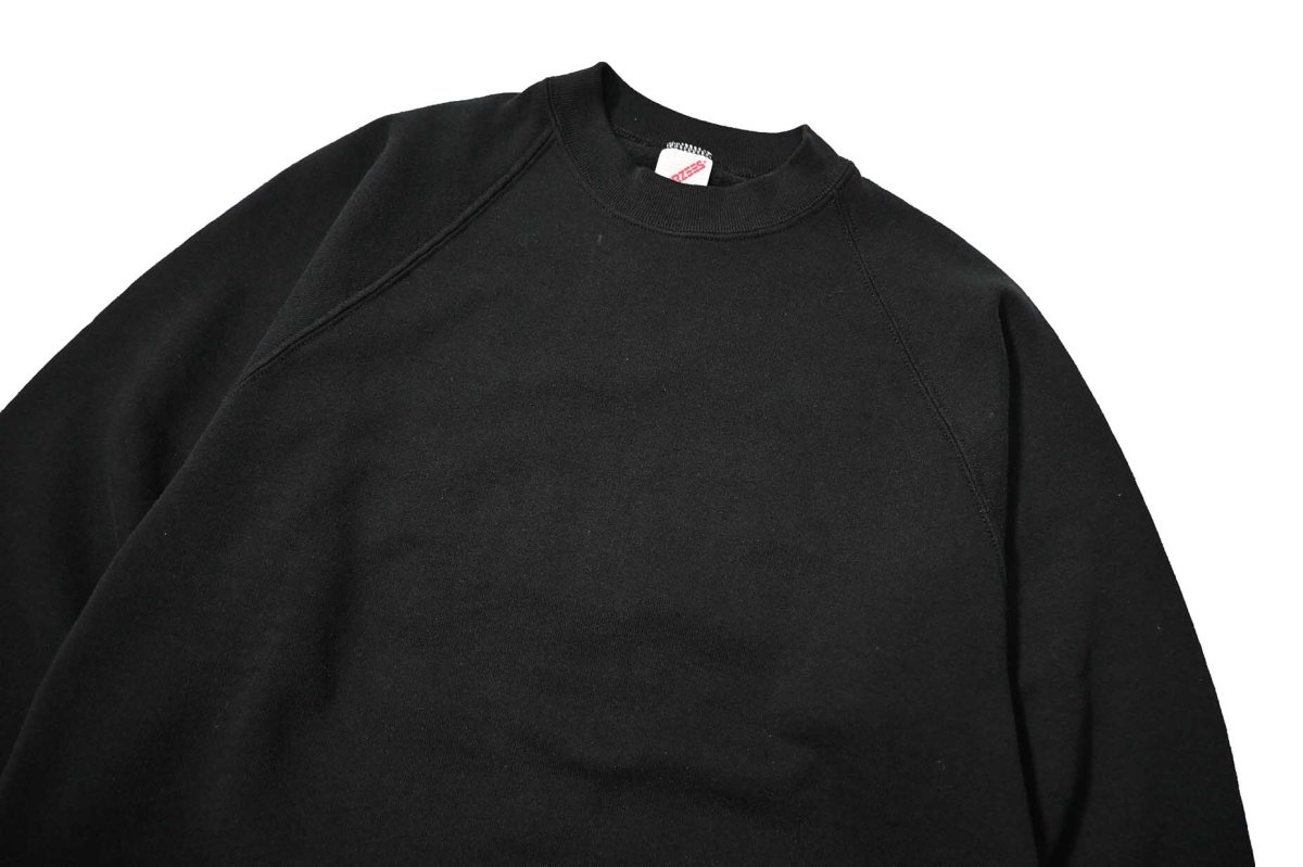 画像2: 80-90s Used Jerzees Raglan Sleeve Blank Sweat Shirt Black made in USA (2)