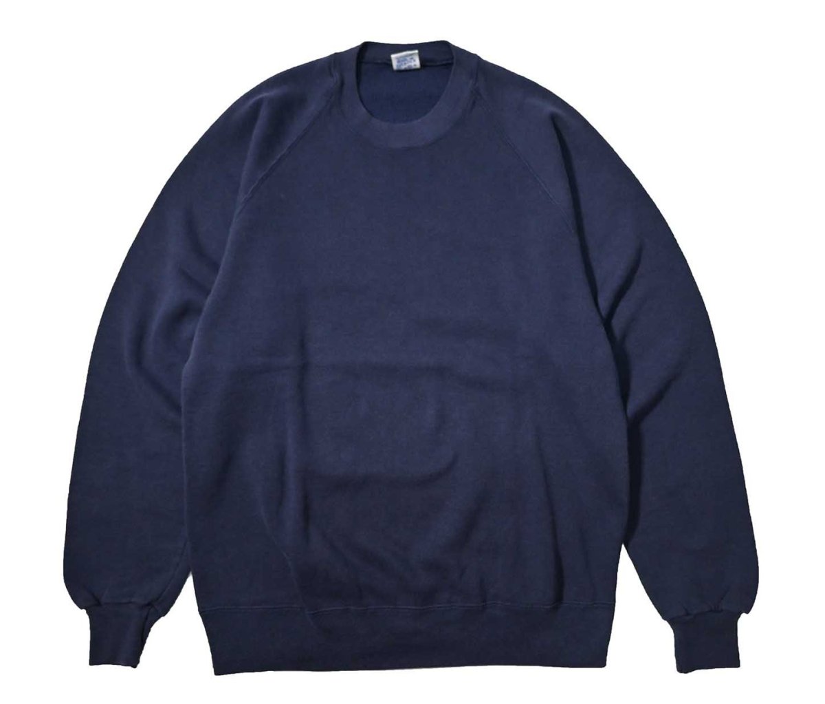 画像1: 80-90s Used Jerzees Raglan Sleeve Blank Sweat Shirt Navy made in USA (1)