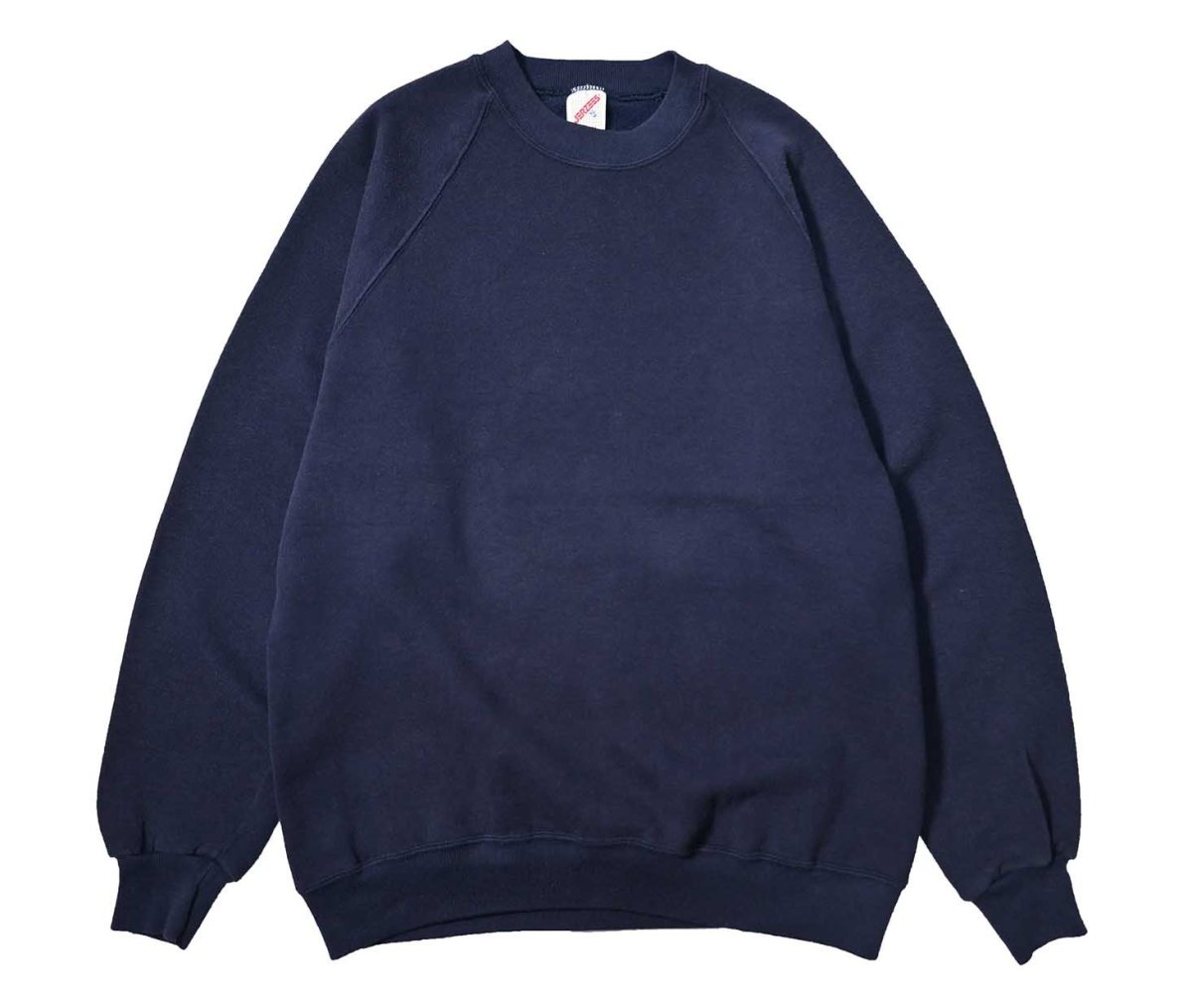画像1: 80-90s Used Jerzees Raglan Sleeve Blank Sweat Shirt Navy made in USA (1)