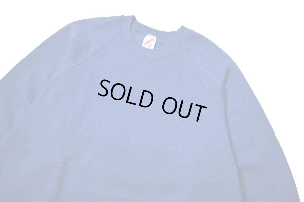 画像2: 80-90s Used Jerzees Raglan Sleeve Blank Sweat Shirt Blue made in USA (2)