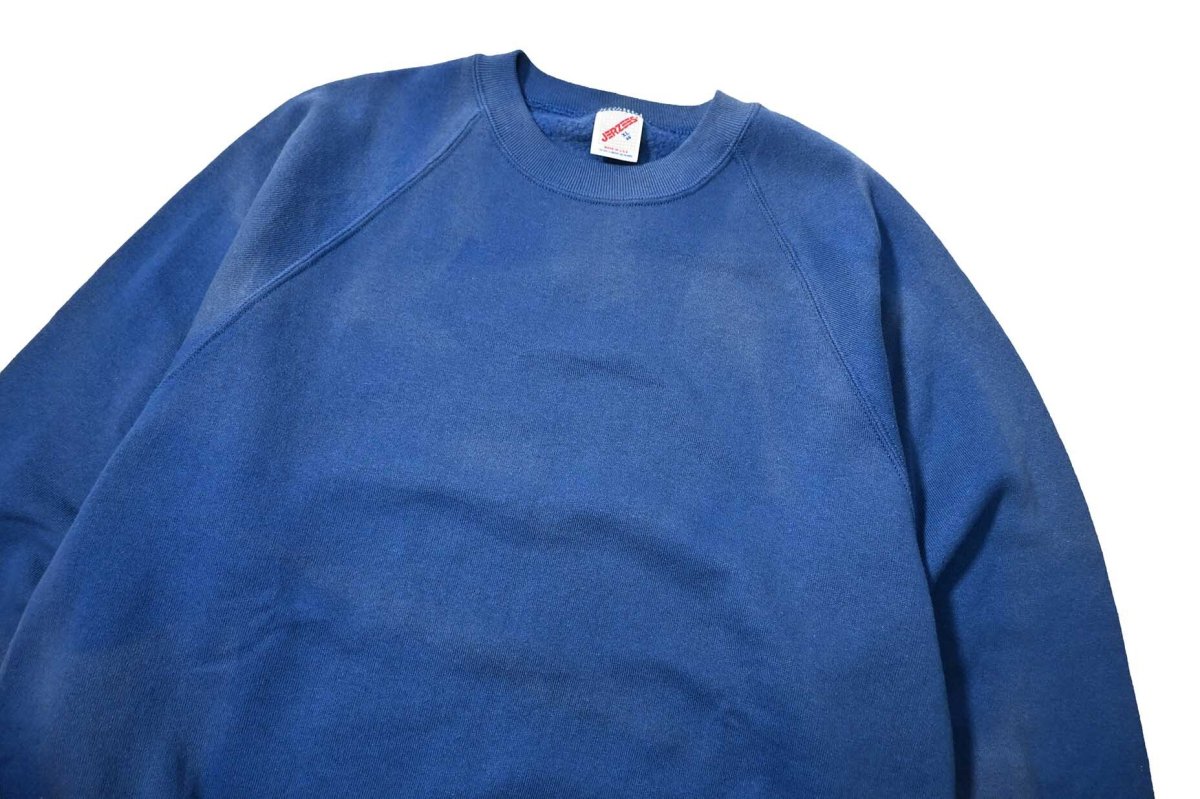 画像2: 80-90s Used Jerzees Raglan Sleeve Blank Sweat Shirt Blue made in USA (2)