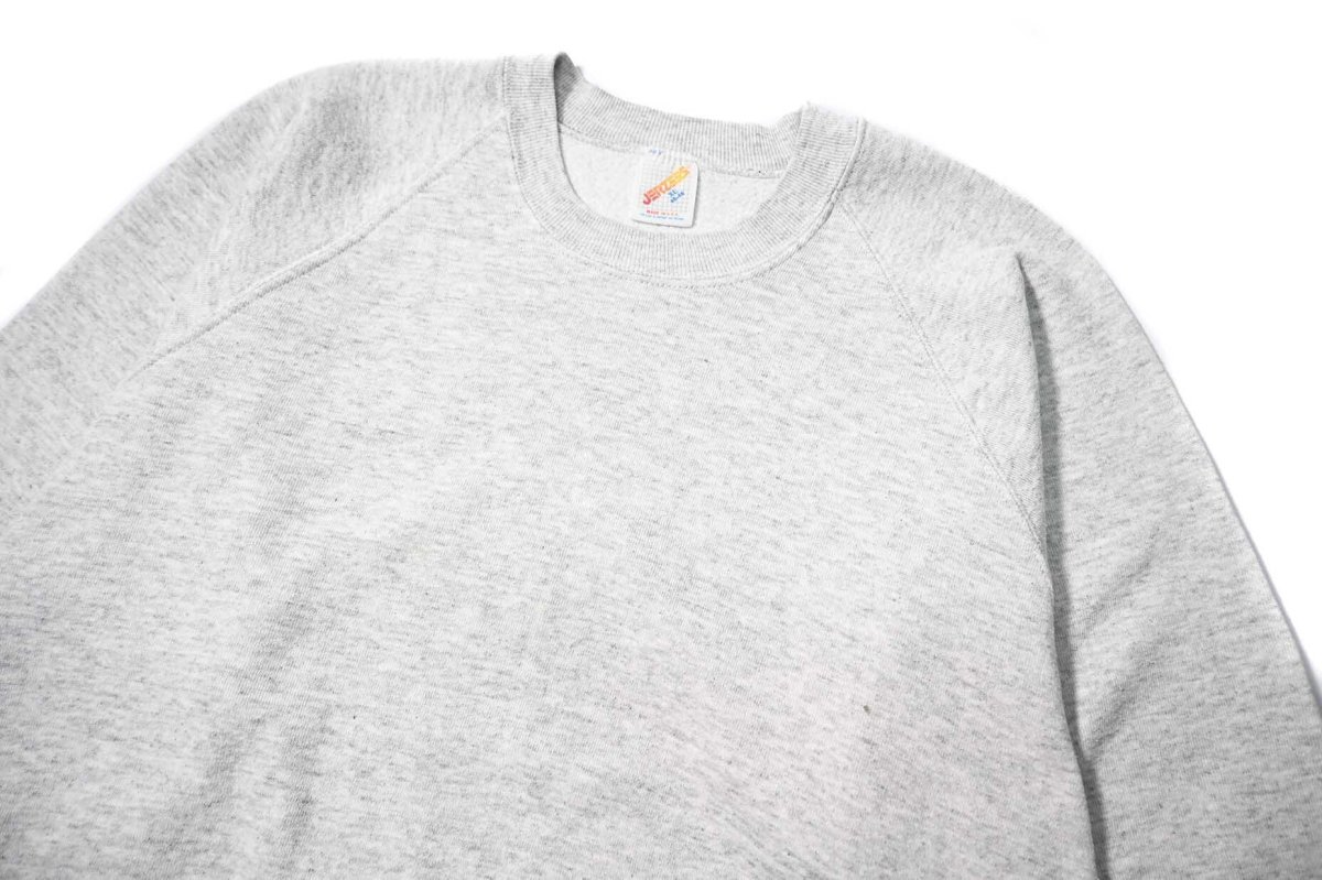 画像2: 80-90s Used Jerzees Raglan Sleeve Blank Sweat Shirt Ash made in USA (2)