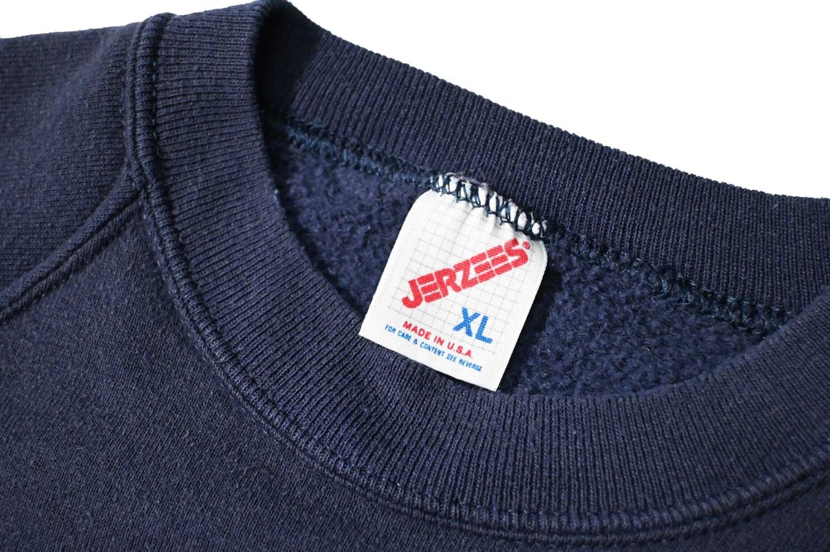 画像4: 80-90s Used Jerzees Raglan Sleeve Blank Sweat Shirt Navy made in USA (4)