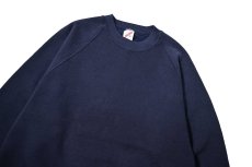画像2: 80-90s Used Jerzees Raglan Sleeve Blank Sweat Shirt Navy made in USA (2)
