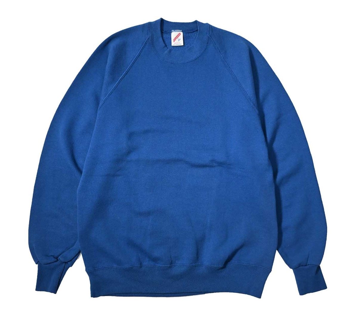 画像1: 80-90s Used Jerzees Raglan Sleeve Blank Sweat Shirt Blue made in USA (1)