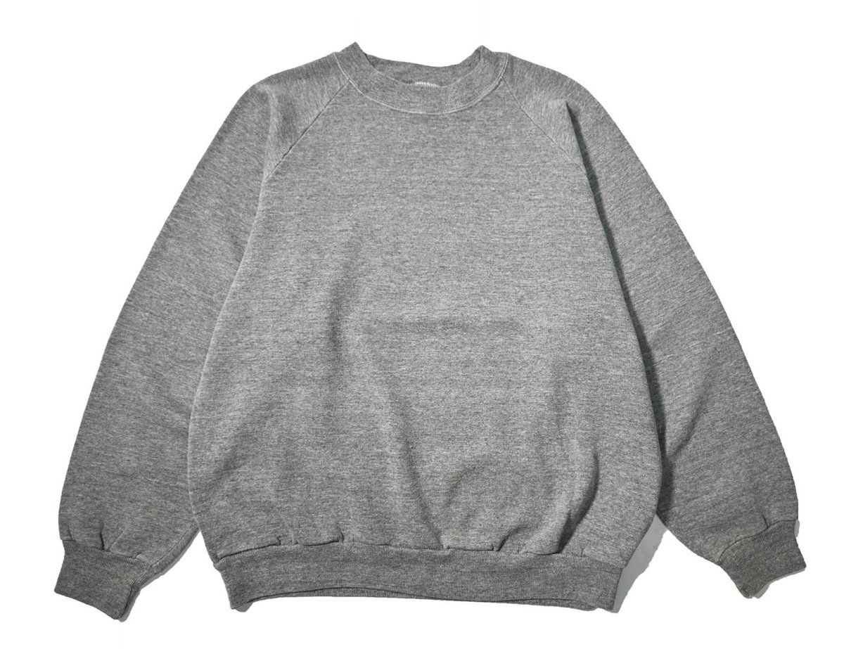 画像1: 80-90s Used Jerzees Raglan Sleeve Blank Sweat Shirt Grey made in USA (1)