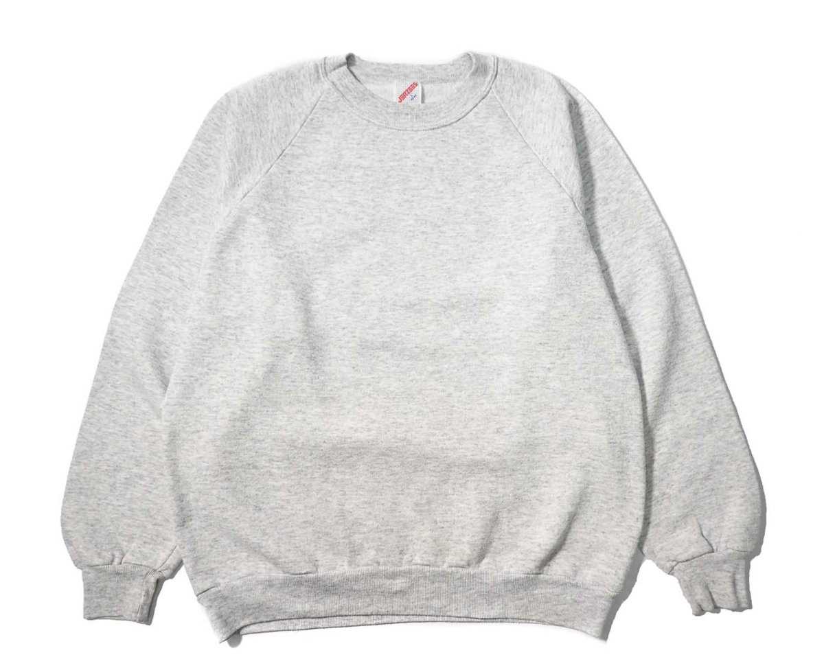 画像1: 80-90s Used Jerzees Raglan Sleeve Blank Sweat Shirt Ash made in USA (1)