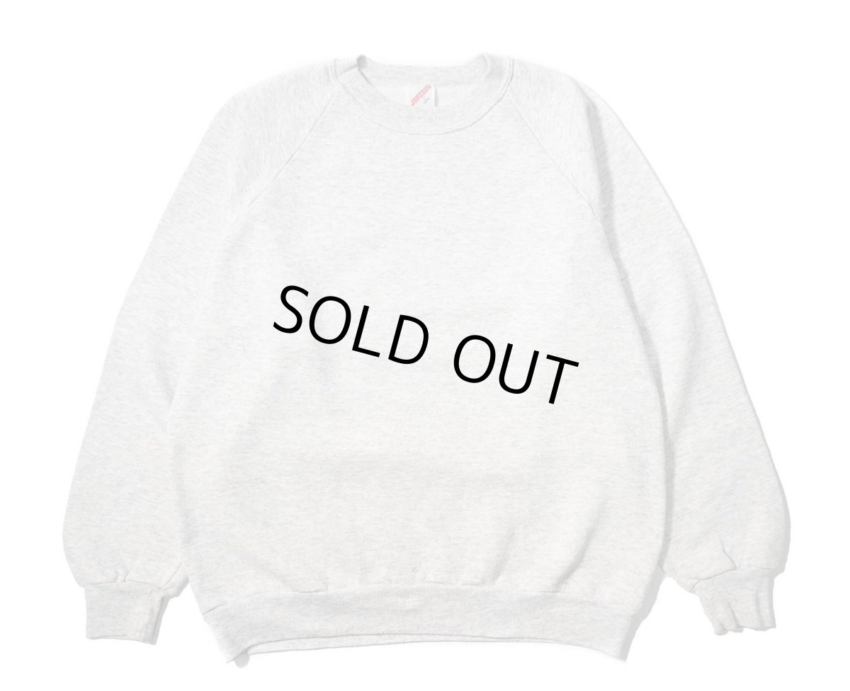 画像1: 80-90s Used Jerzees Raglan Sleeve Blank Sweat Shirt Ash made in USA (1)