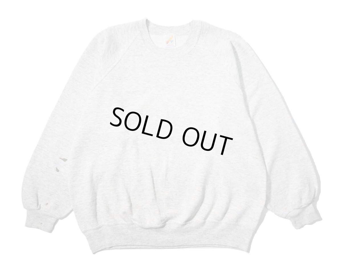 画像1: 80-90s Used Jerzees Raglan Sleeve Blank Sweat Shirt Ash made in USA (1)