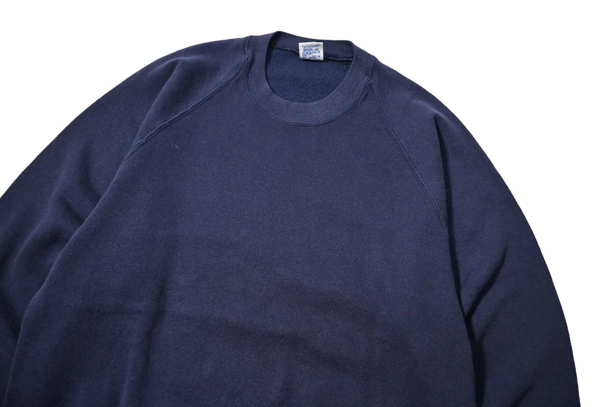 画像2: 80-90s Used Jerzees Raglan Sleeve Blank Sweat Shirt Navy made in USA (2)