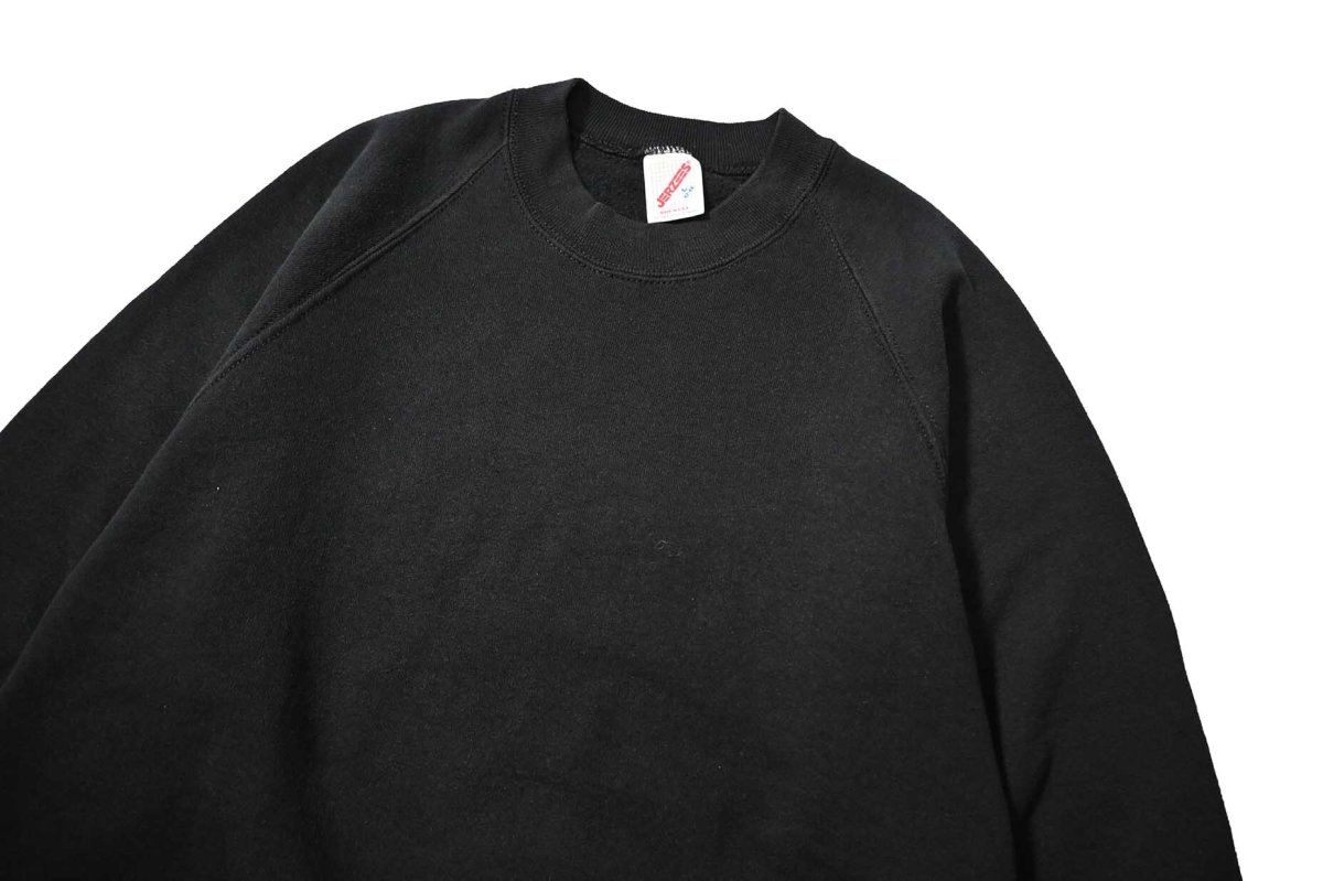 画像2: 80-90s Used Jerzees Raglan Sleeve Blank Sweat Shirt Black made in USA (2)