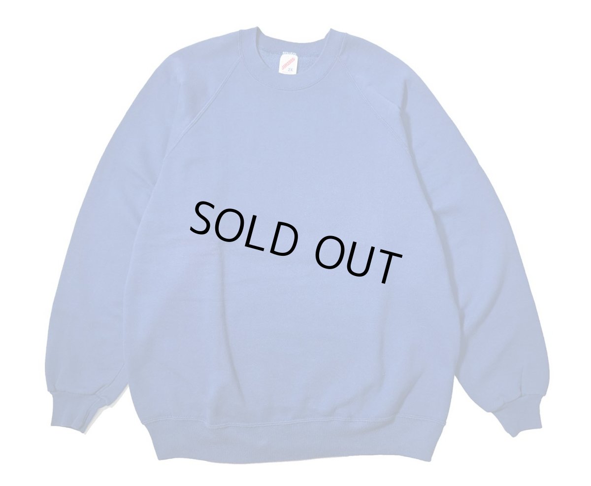 画像1: 80-90s Used Jerzees Raglan Sleeve Blank Sweat Shirt Blue made in USA (1)