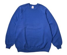 画像1: 80-90s Used Jerzees Raglan Sleeve Blank Sweat Shirt Blue made in USA (1)
