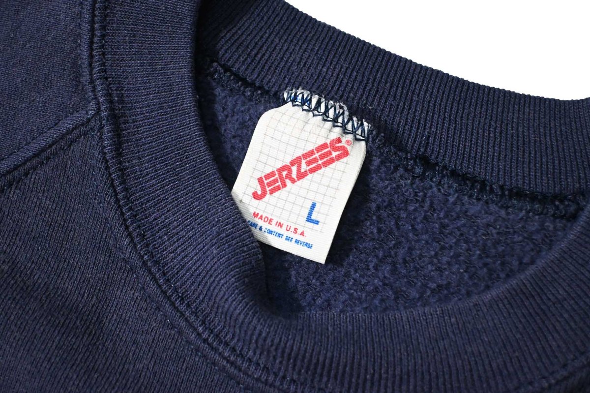 画像4: 80-90s Used Jerzees Raglan Sleeve Blank Sweat Shirt Navy made in USA (4)