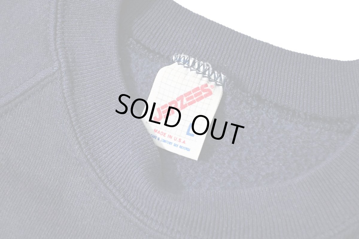 画像4: 80-90s Used Jerzees Raglan Sleeve Blank Sweat Shirt Navy made in USA (4)