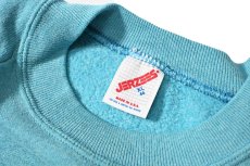 画像4: 80-90s Used Jerzees Raglan Sleeve Blank Sweat Shirt Turquoise made in USA (4)