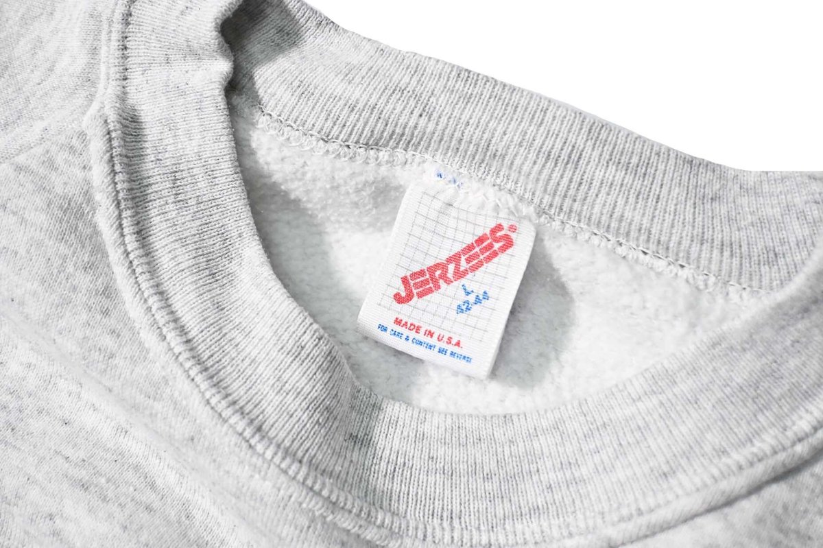 画像4: 80-90s Used Jerzees Raglan Sleeve Blank Sweat Shirt Ash made in USA (4)