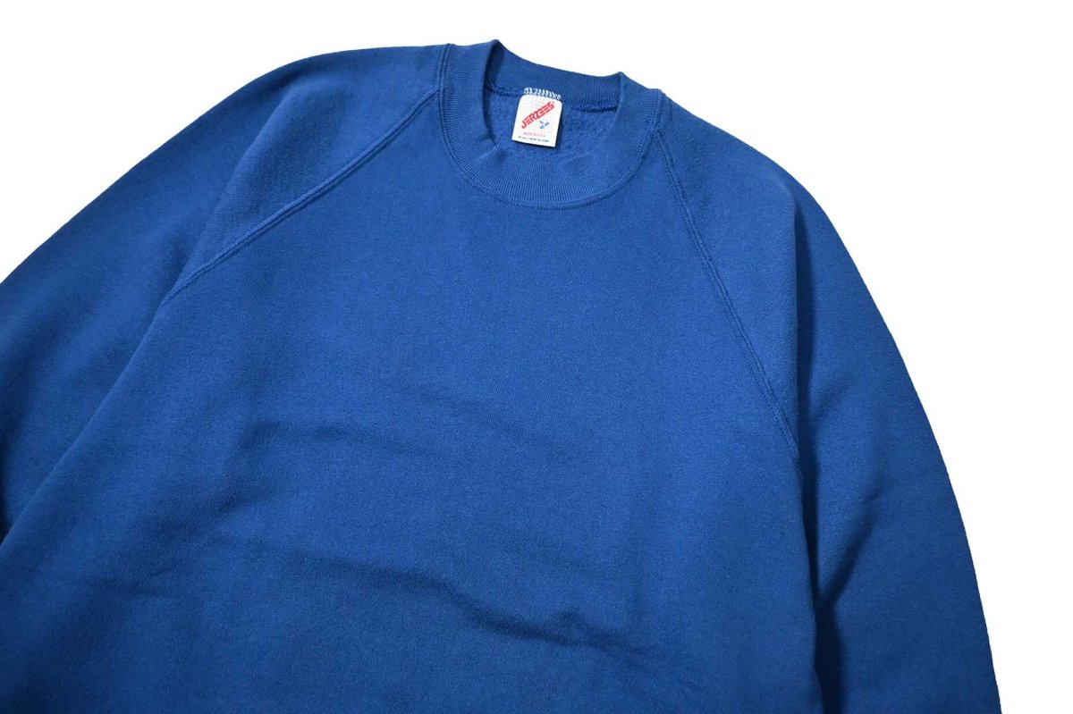 画像2: 80-90s Used Jerzees Raglan Sleeve Blank Sweat Shirt Blue made in USA (2)