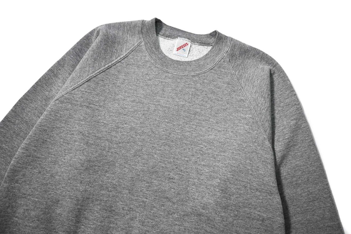 画像2: 80-90s Used Jerzees Raglan Sleeve Blank Sweat Shirt Grey made in USA (2)