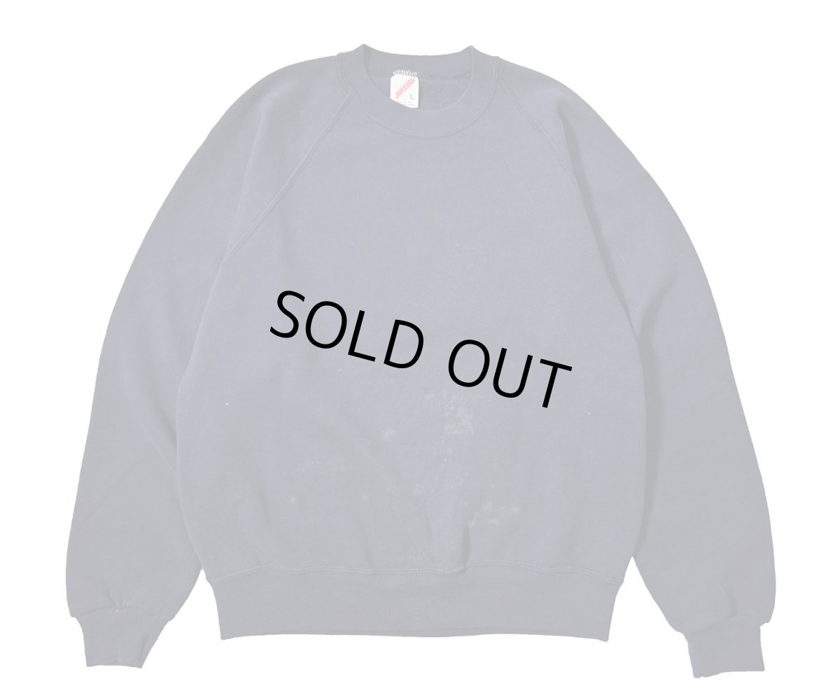 画像1: 80-90s Used Jerzees Raglan Sleeve Blank Sweat Shirt Navy made in USA (1)
