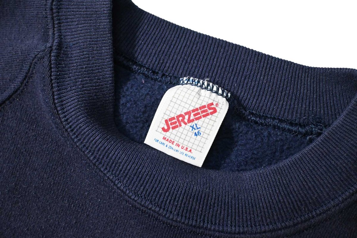 画像4: 80-90s Used Jerzees Raglan Sleeve Blank Sweat Shirt Navy made in USA (4)