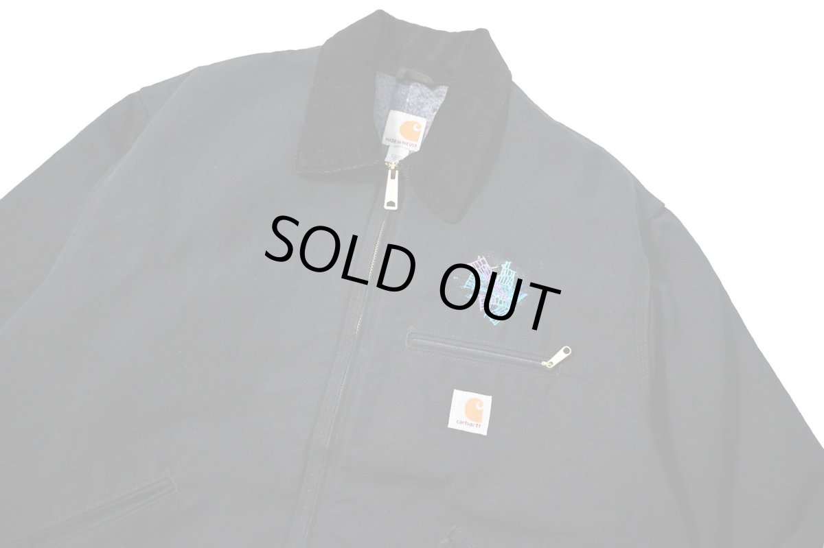 画像3: 18' Used Carhartt Blanket Lined Duck Detroit Jacket Black made in USA (3)