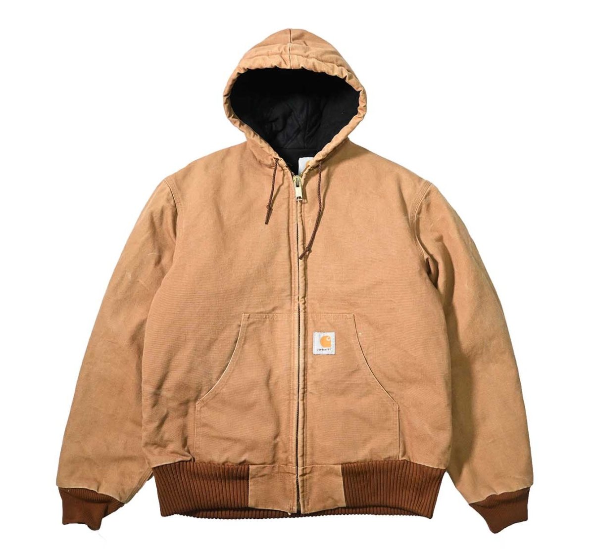 画像1: 02' Used Carhartt Quilted Flannel Lined Active Jacket Brown made in USA (1)