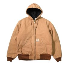 画像1: 02' Used Carhartt Quilted Flannel Lined Active Jacket Brown made in USA (1)
