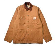 画像1: 18' Deadstock Carhartt Blanket Lined Michigan Chore Coat Brown (1)