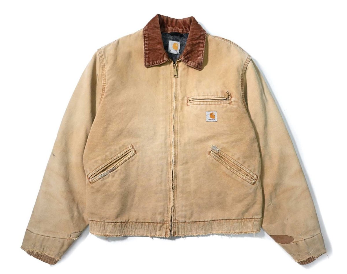 画像1: 13' Used Carhartt Blanket Lined Duck Detroit Jacket Brown (1)