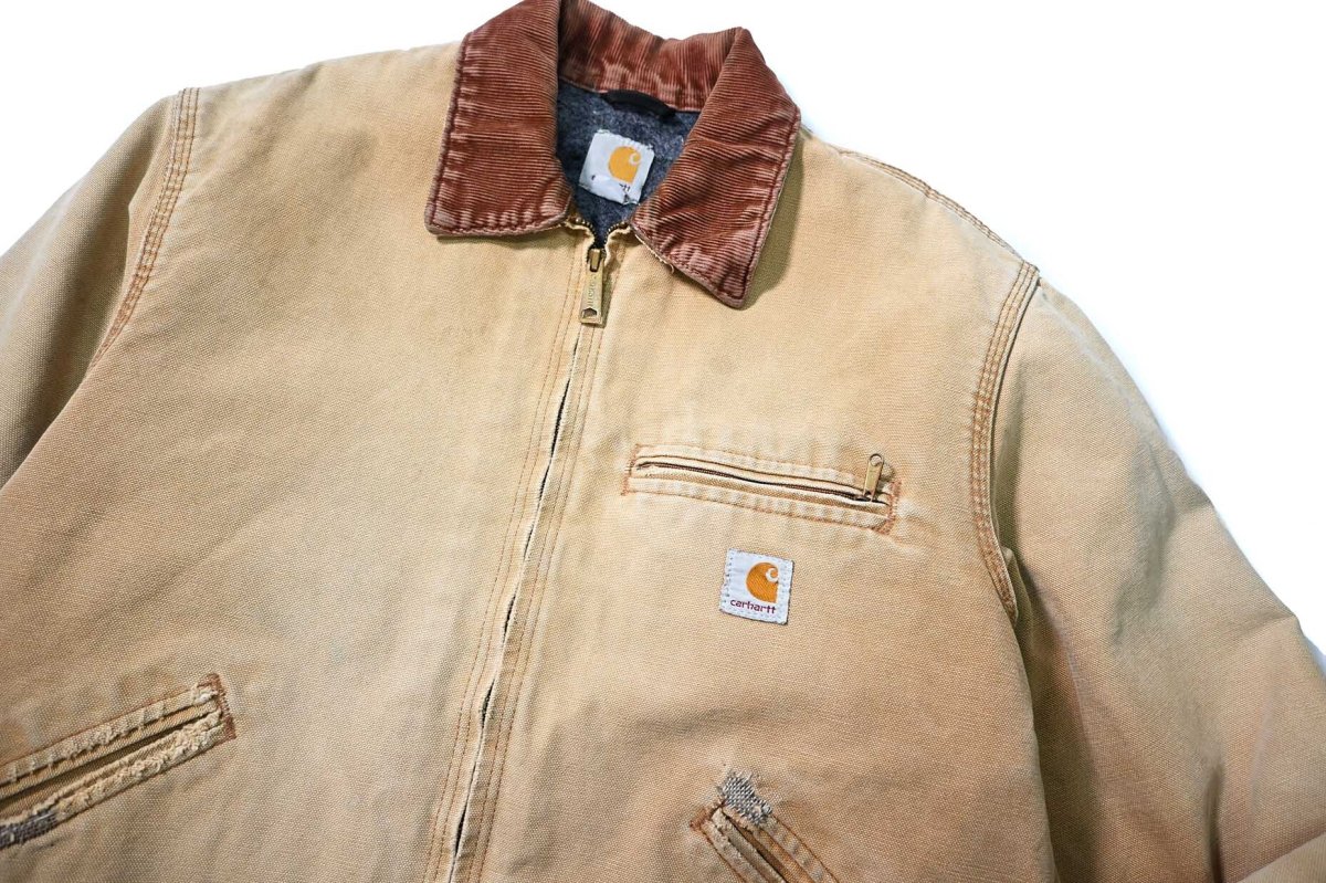 画像3: 13' Used Carhartt Blanket Lined Duck Detroit Jacket Brown (3)