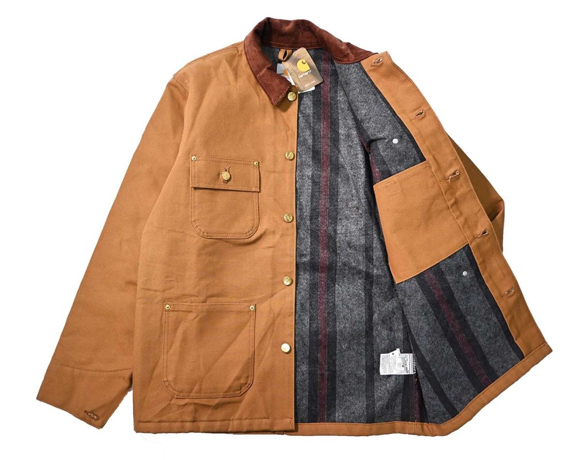 画像5: 18' Deadstock Carhartt Blanket Lined Michigan Chore Coat Brown (5)