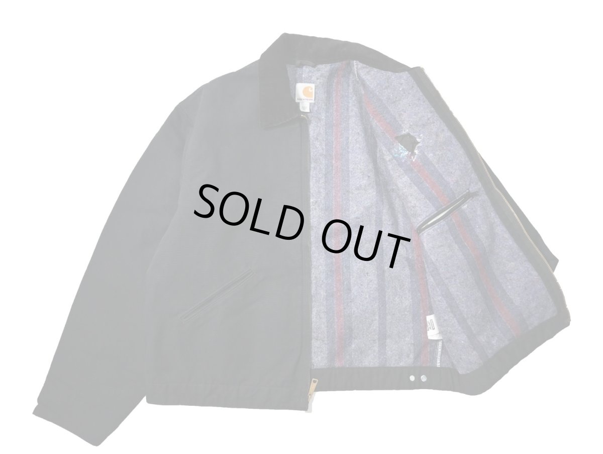 画像6: 18' Used Carhartt Blanket Lined Duck Detroit Jacket Black made in USA (6)