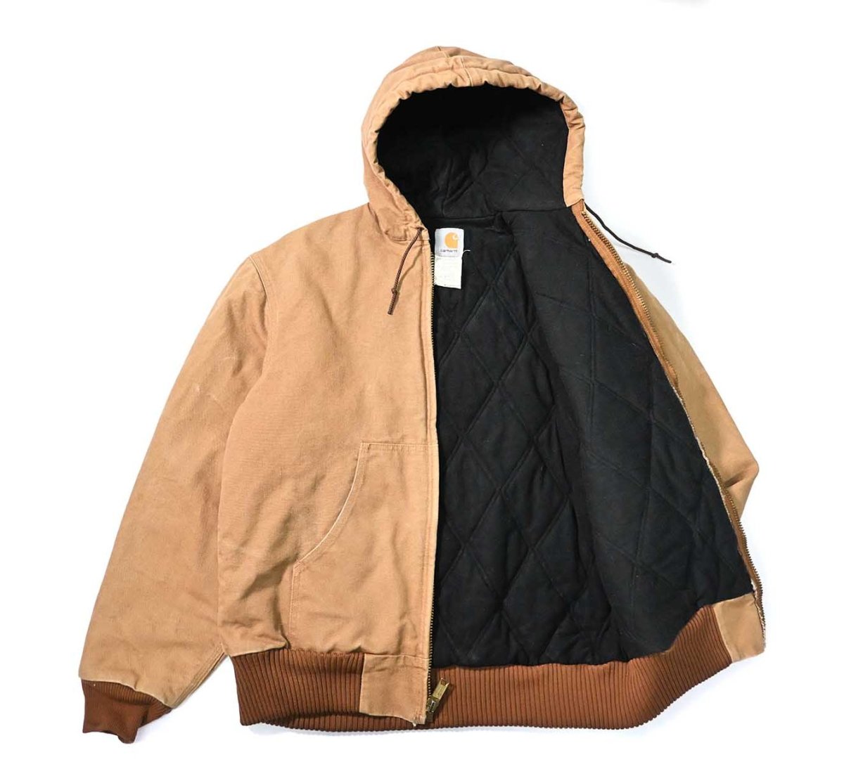 画像5: 02' Used Carhartt Quilted Flannel Lined Active Jacket Brown made in USA (5)