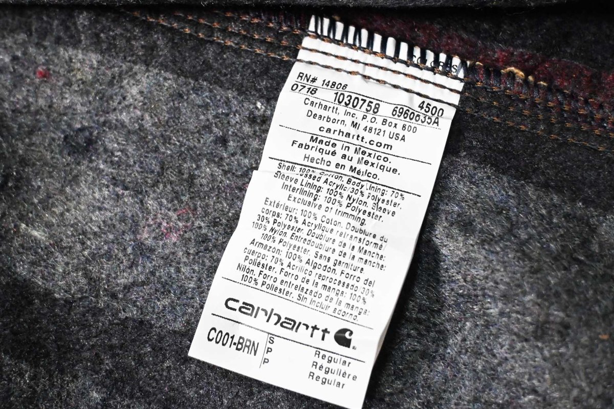 画像7: 18' Deadstock Carhartt Blanket Lined Michigan Chore Coat Brown (7)