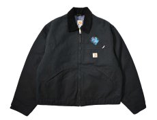 画像1: 18' Used Carhartt Blanket Lined Duck Detroit Jacket Black made in USA (1)