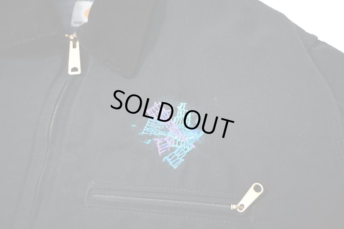 画像5: 18' Used Carhartt Blanket Lined Duck Detroit Jacket Black made in USA (5)