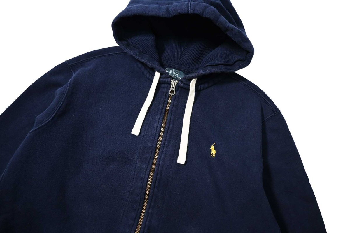 画像2: 90-00s Used Polo Ralph Lauren Zip Sweat Hoodie Navy ラルフローレン (2)