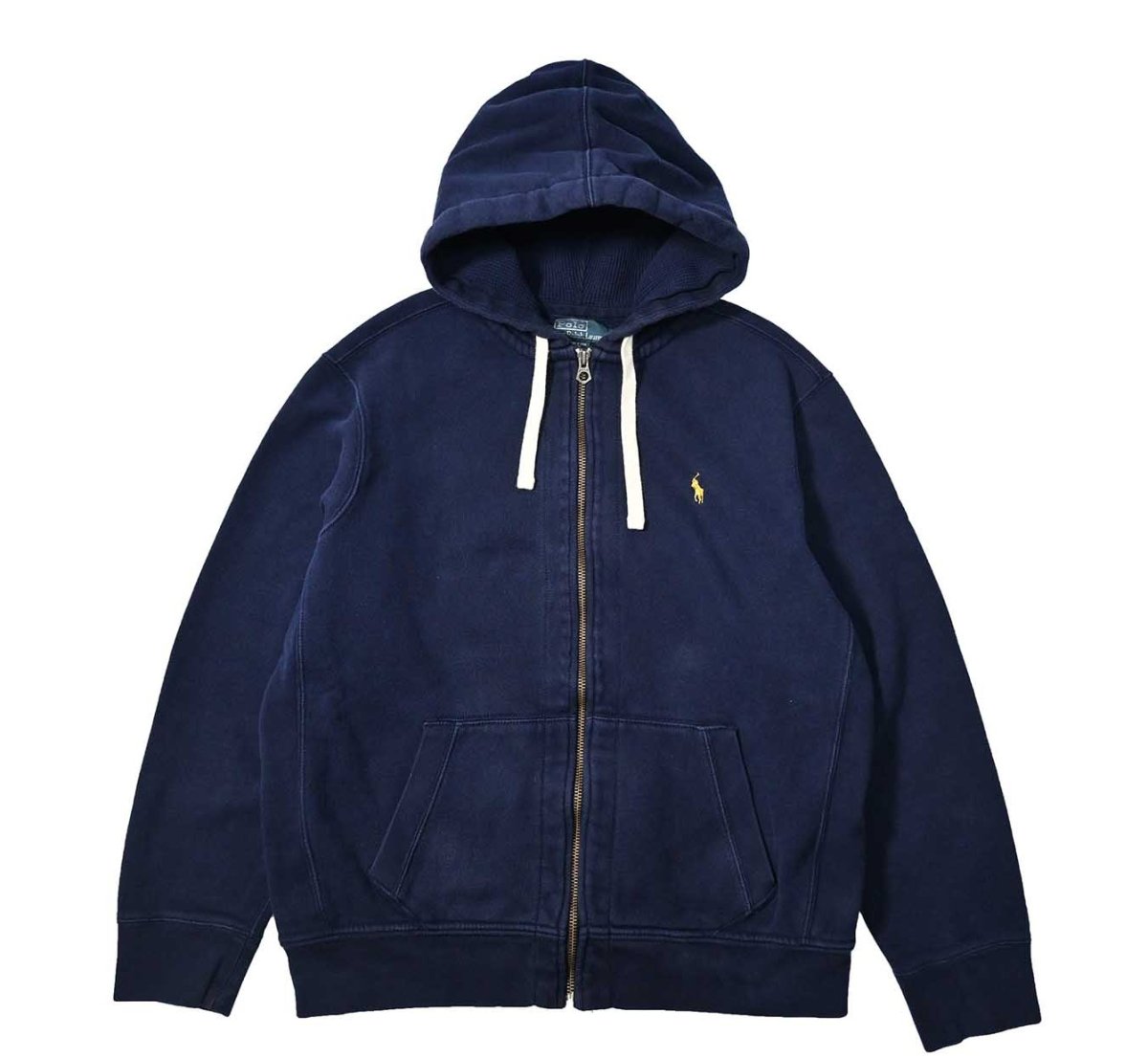 画像1: 90-00s Used Polo Ralph Lauren Zip Sweat Hoodie Navy ラルフローレン (1)