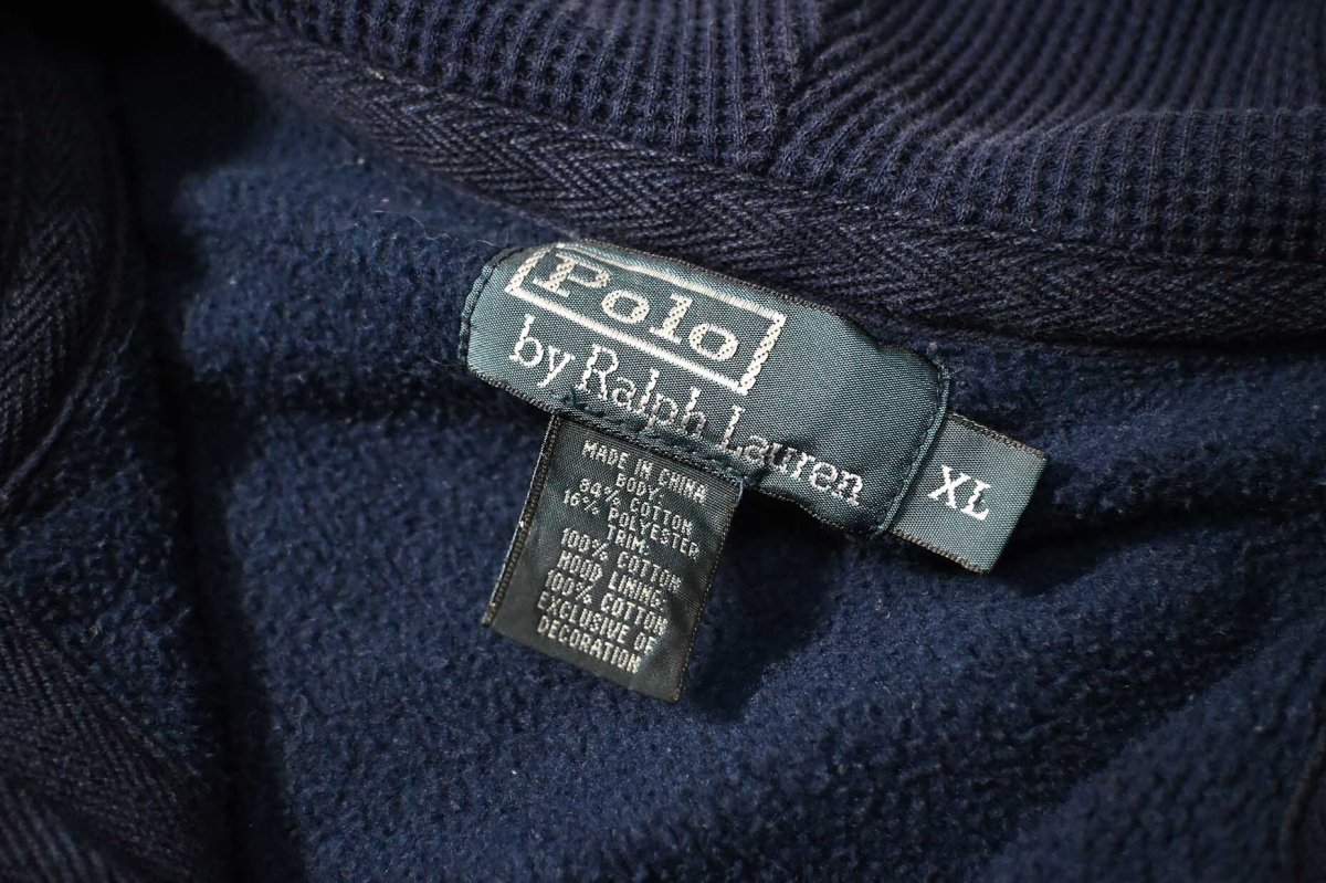 画像4: 90-00s Used Polo Ralph Lauren Zip Sweat Hoodie Navy ラルフローレン (4)