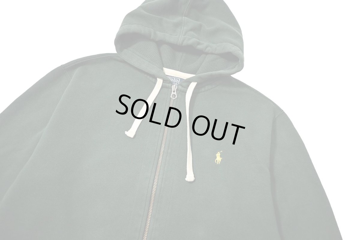 画像2: 90-00s Used Polo Ralph Lauren Zip Sweat Hoodie Green ラルフローレン (2)