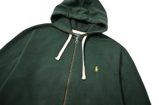 画像2: 90-00s Used Polo Ralph Lauren Zip Sweat Hoodie Green ラルフローレン (2)